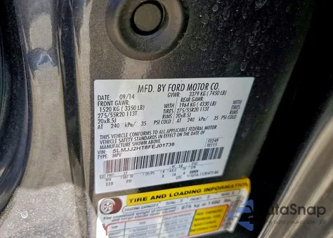 2015 Lincoln Navigator z USA, uszkodzony, nr VIN 5LMJJ2HT8FEJ01738